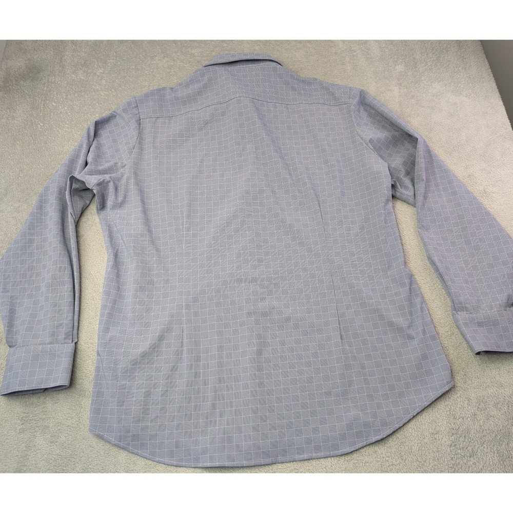 MIZZEN+MAIN Mens XX LARGE Leeward Standard Fit Blue Gray Check Dress Shirt - Picture 3 of 10